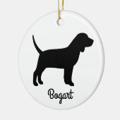 Beagle Dog Silhouette Keramisch Ornament (Links)