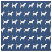 Beagle Dog Silhouette Pet Navy Blue Stof (Swatch)