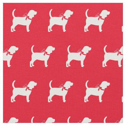Beagle Dog Silhouette Pet Red Stof (Close Up)