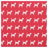 Beagle Dog Silhouette Pet Red Stof (Swatch)