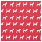 Beagle Dog Silhouette Pet Red Stof (Swatch)