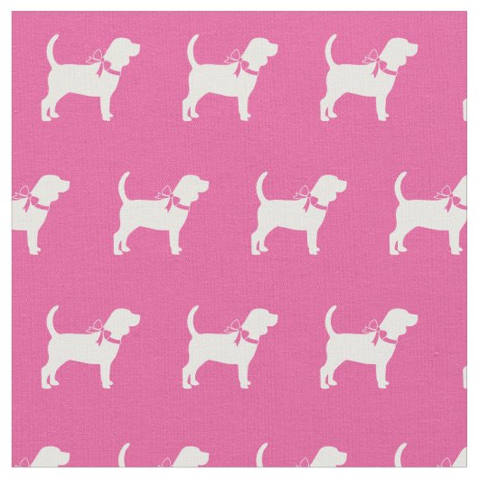 Beagle Dog Silhouette Pet Roze Stof (Close Up)