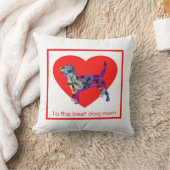 Beagle Dog Silhouette Red Heart Moederdag Kussen (Deken)