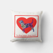 Beagle Dog Silhouette Red Heart Moederdag Kussen (Voorkant)