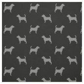Beagle Dog Silhouettes Black en Grey Patterned Stof (Swatch)