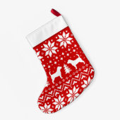 Beagle Dog Silhouettes Holiday Pattern Cute Canine Kleine Kerstsok (Achterkant (Hangend))