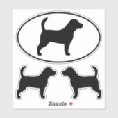 Beagle Dog Silhouettes Vinyl Sticker Set (Vel)
