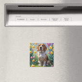 Beagle Dog Spring Bloemen Schilderen Magneet (Insitu (Vaatwasser))