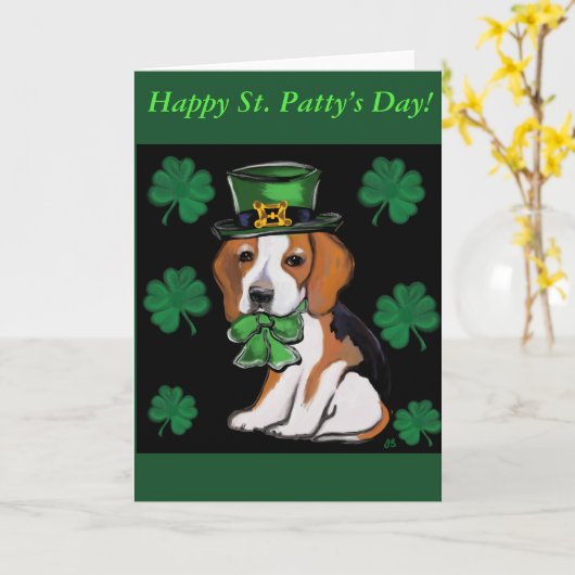 Beagle Dog St. Patty Kaart (Gele Bloem)