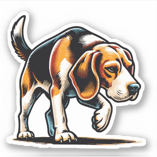 Beagle Dog Sticker (Voorkant)