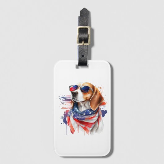 Beagle Dog Sublimatie Waterverf Bagagelabel (Voorkant (verticaal))