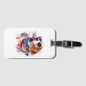 Beagle Dog Sublimatie Waterverf Bagagelabel (Voorkant (horizontaal))