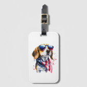Beagle Dog Sublimatie Waterverf Bagagelabel (Voorkant (verticaal))