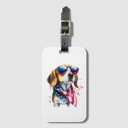 Beagle Dog Sublimatie Waterverf Bagagelabel (Voorkant (verticaal))