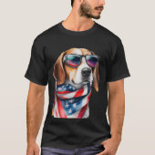 Beagle Dog Sublimatie Waterverf T-shirt (Voorkant)