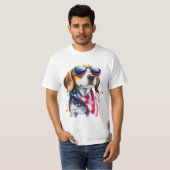 Beagle Dog Sublimatie Waterverf T-shirt (Voorkant volledig)