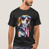 Beagle Dog Sublimatie Waterverf T-shirt (Voorkant)