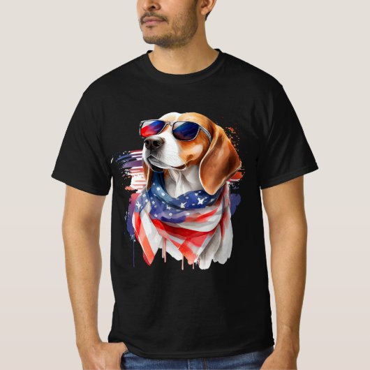 Beagle Dog Sublimation Waterverf T-shirt (Voorkant)