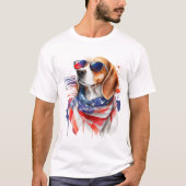 Beagle Dog Sublimation Waterverf T-shirt (Voorkant)