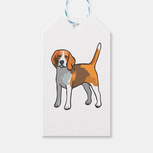 Beagle Dog T-shirt Cadeaulabel (Voorkant)