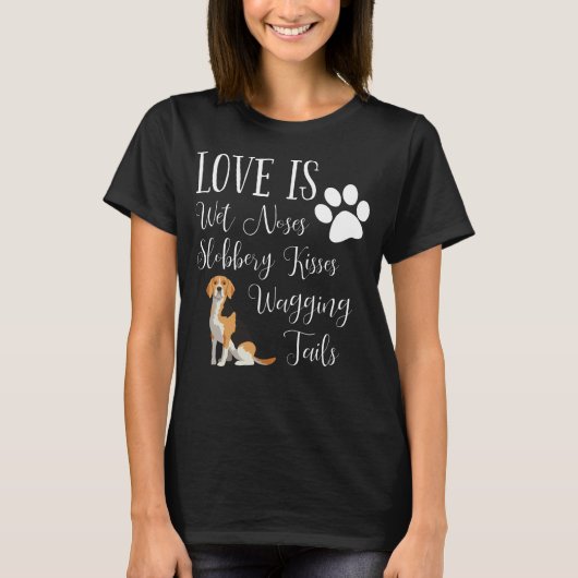 Beagle Dog T-Shirt Cute I Love My Hondenliefhebber (Voorkant)