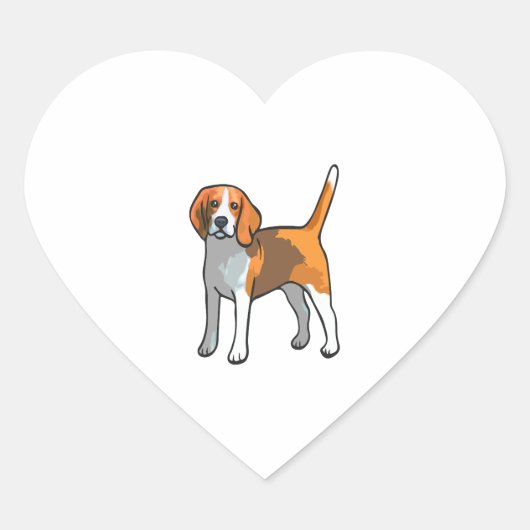 Beagle Dog T-shirt Hart Sticker (Voorkant)