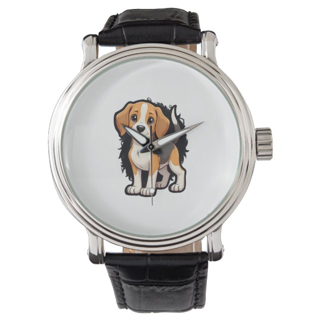 Beagle Dog T-shirt Horloge (Voorkant)