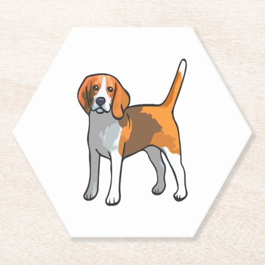 Beagle Dog T-shirt Kartonnen Onderzetters (Voorkant)