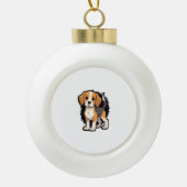 Beagle Dog T-shirt Keramische Bal Ornament (Voorkant)