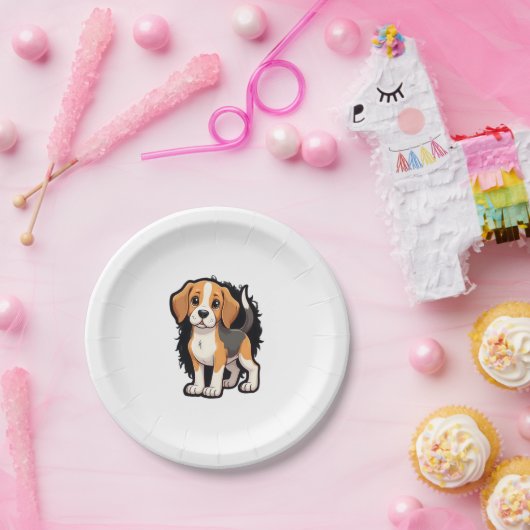 Beagle Dog T-shirt Papieren Bordje (Feest)