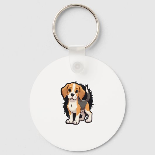 Beagle Dog T-shirt Sleutelhanger (Voorkant)