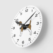 Beagle Dog Tekening Ronde Klok (Hoek)