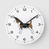 Beagle Dog Tekening Ronde Klok (Voorkant)