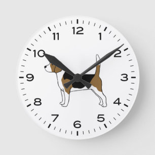 Beagle Dog Tekening Ronde Klok