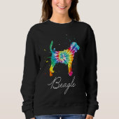 Beagle Dog Tie Dye Rainbow Dog mam Love Trui (Voorkant)