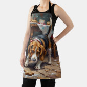 Beagle Dog Tracking Gingerbread Christmas Fun Art Schort (Insitu)