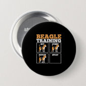 Beagle Dog Training Dog Ronde Button 7,6 Cm (Voorkant /achterkant)