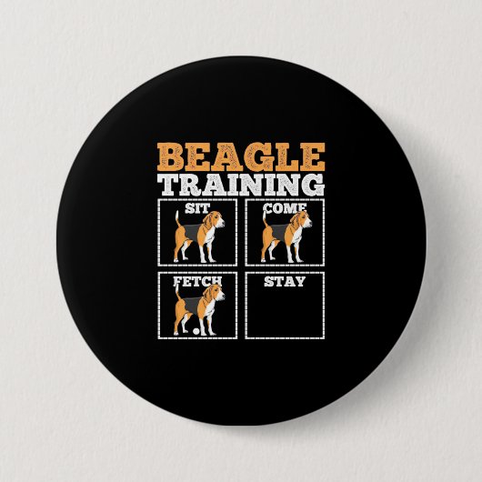 Beagle Dog Training Dog Ronde Button 7,6 Cm (Voorkant)