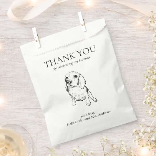 Beagle Dog Treat Pet Drawing Favor Bag Bedankzakje (Geknipt)