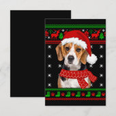 Beagle Dog Ugly Sweater Kerstpuppy Hondenliefhebbe Bedankkaart (Voorkant / Achterkant)