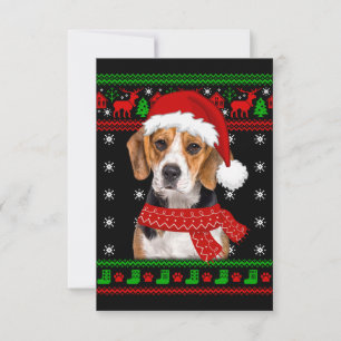 Beagle Dog Ugly Sweater Kerstpuppy Hondenliefhebbe Bedankkaart