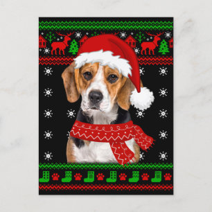 Beagle Dog Ugly Sweater Kerstpuppy Hondenliefhebbe Briefkaart