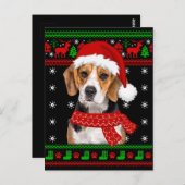 Beagle Dog Ugly Sweater Kerstpuppy Hondenliefhebbe Briefkaart (Voorkant / Achterkant)