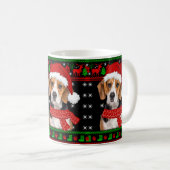 Beagle Dog Ugly Sweater Kerstpuppy Hondenliefhebbe Koffiemok (Voorkant rechts)