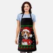 Beagle Dog Ugly Sweater Kerstpuppy Hondenliefhebbe Schort (Gedragen)