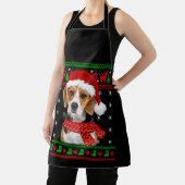Beagle Dog Ugly Sweater Kerstpuppy Hondenliefhebbe Schort (Insitu)