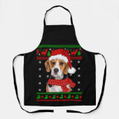 Beagle Dog Ugly Sweater Kerstpuppy Hondenliefhebbe Schort (Voorkant)