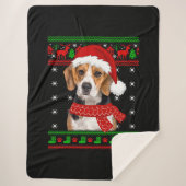 Beagle Dog Ugly Sweater Kerstpuppy Hondenliefhebbe Sherpa Deken (Voorkant)
