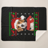 Beagle Dog Ugly Sweater Kerstpuppy Hondenliefhebbe Sherpa Deken (Voorkant (horizontaal))