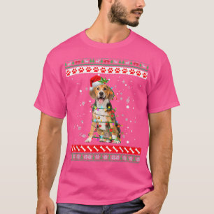 Beagle Dog Ugly Sweater Kerstpuppy Hondenliefhebbe T-shirt